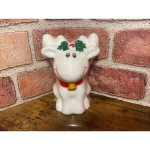 Vintage Beacon Hill Reindeer Wax Christmas Candle 5" NOS Candle